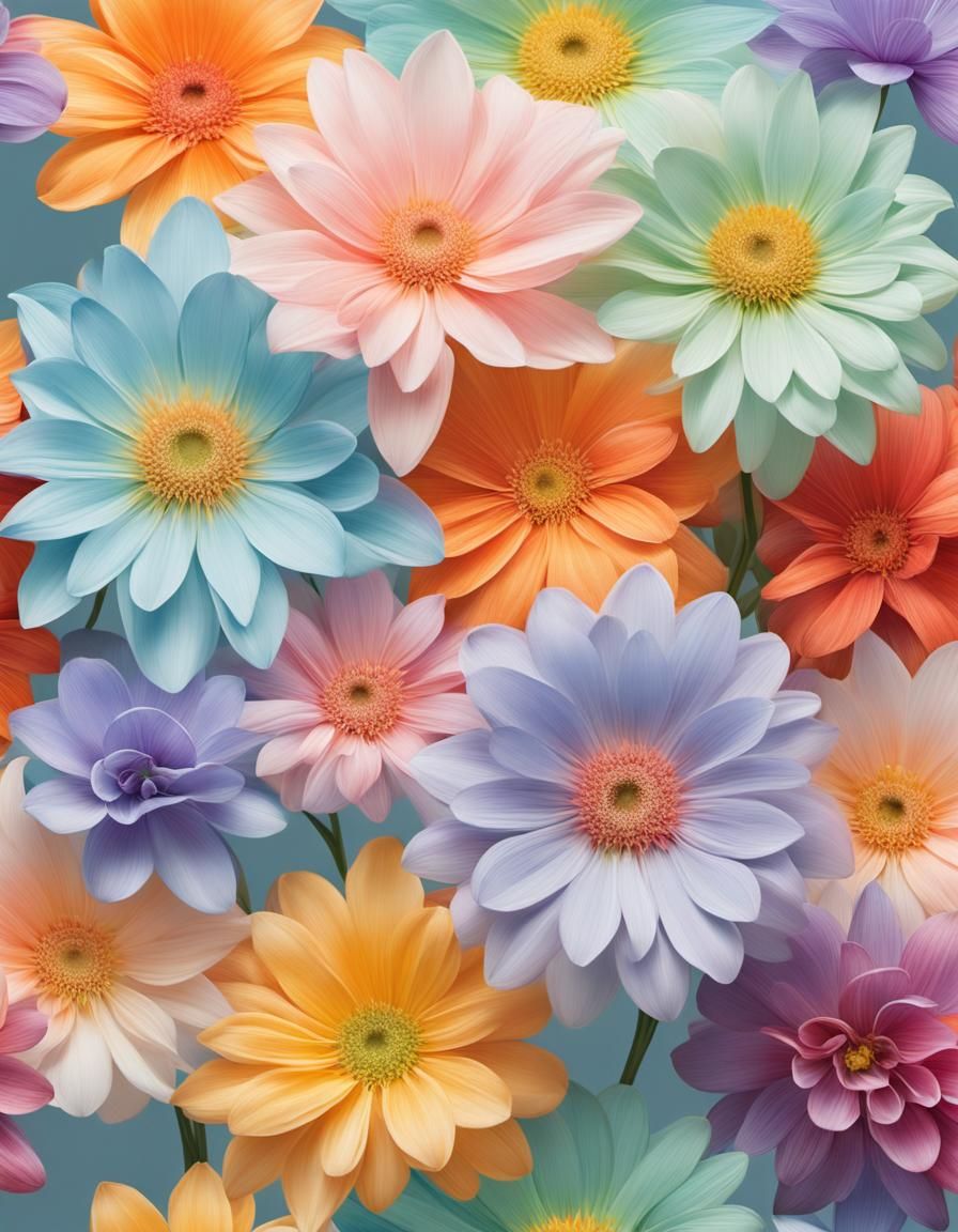 Hyperrealistic Multicolored Flowers with Silk Petals