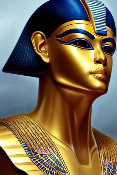 Egyptian God Horus: Mystical Digital Portrait
