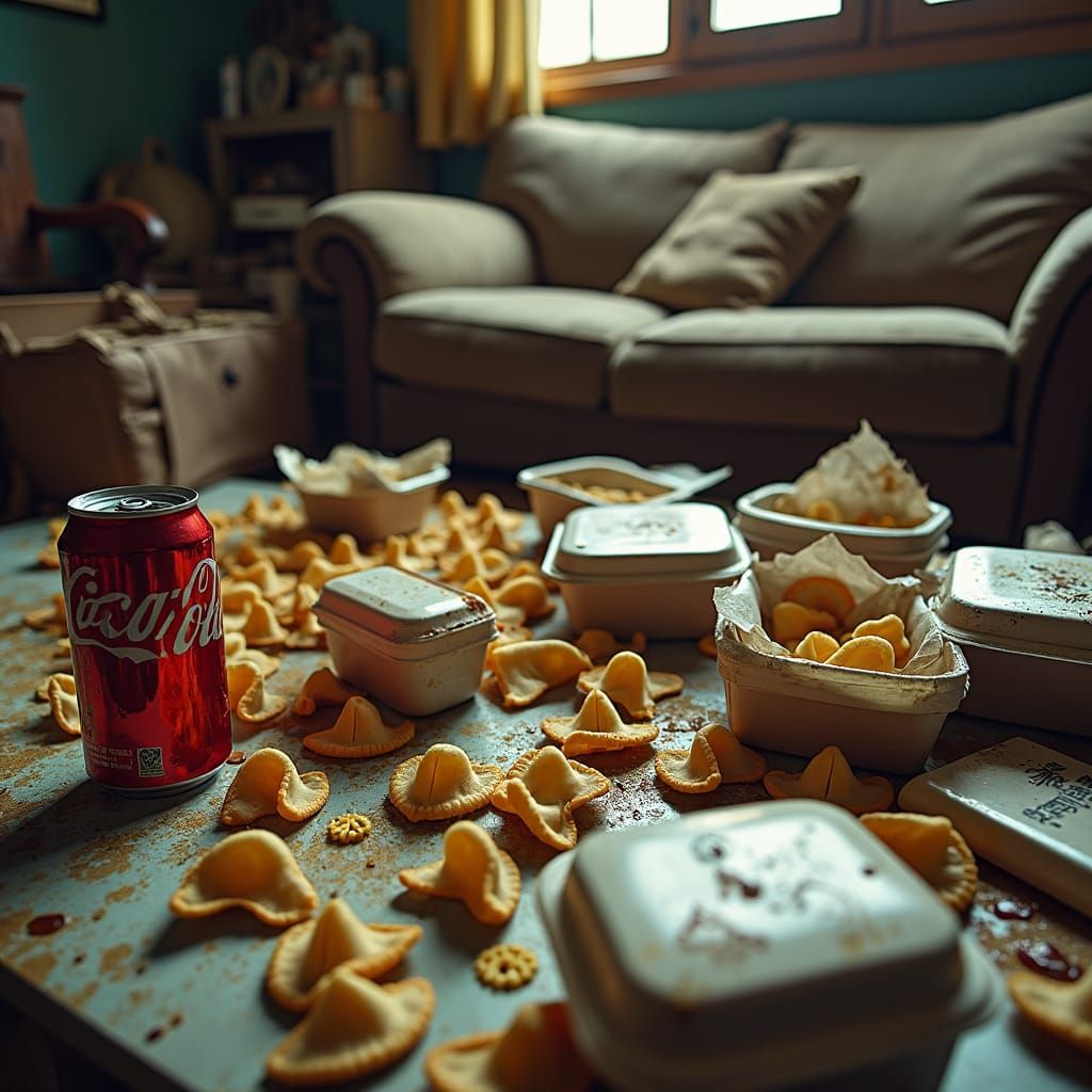 Cluttered Apartment Interior in Gritty Urban Style