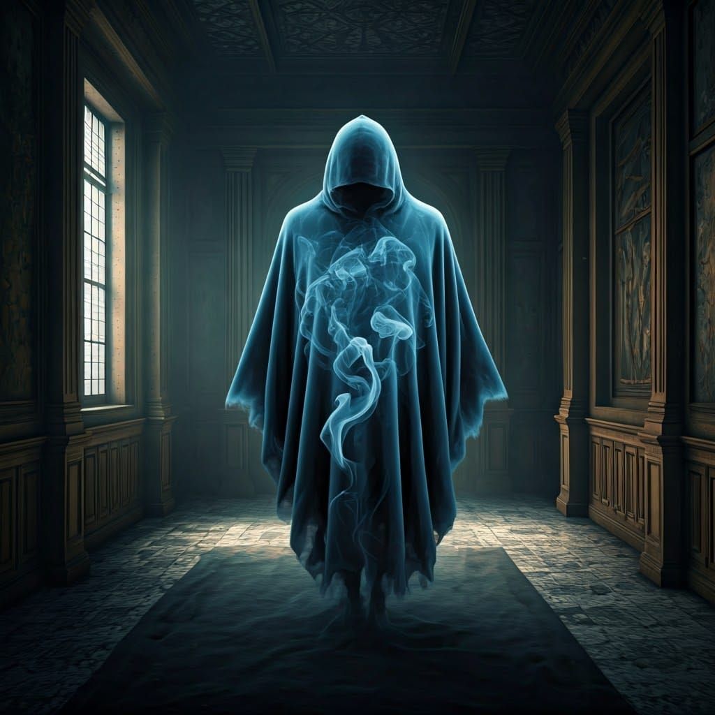 Ethereal Smoky Ghost in Mystical Room