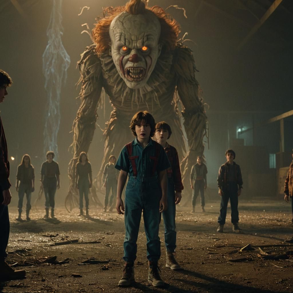Stranger Things Characters Face the Fearsome It Clown in Gol...