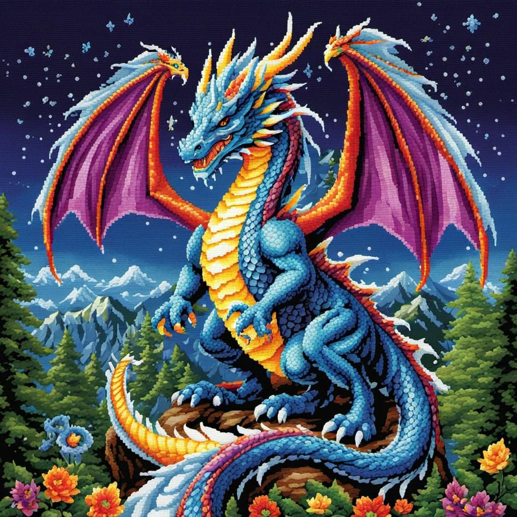 Multi colored Dragon, Protector of the fairyland