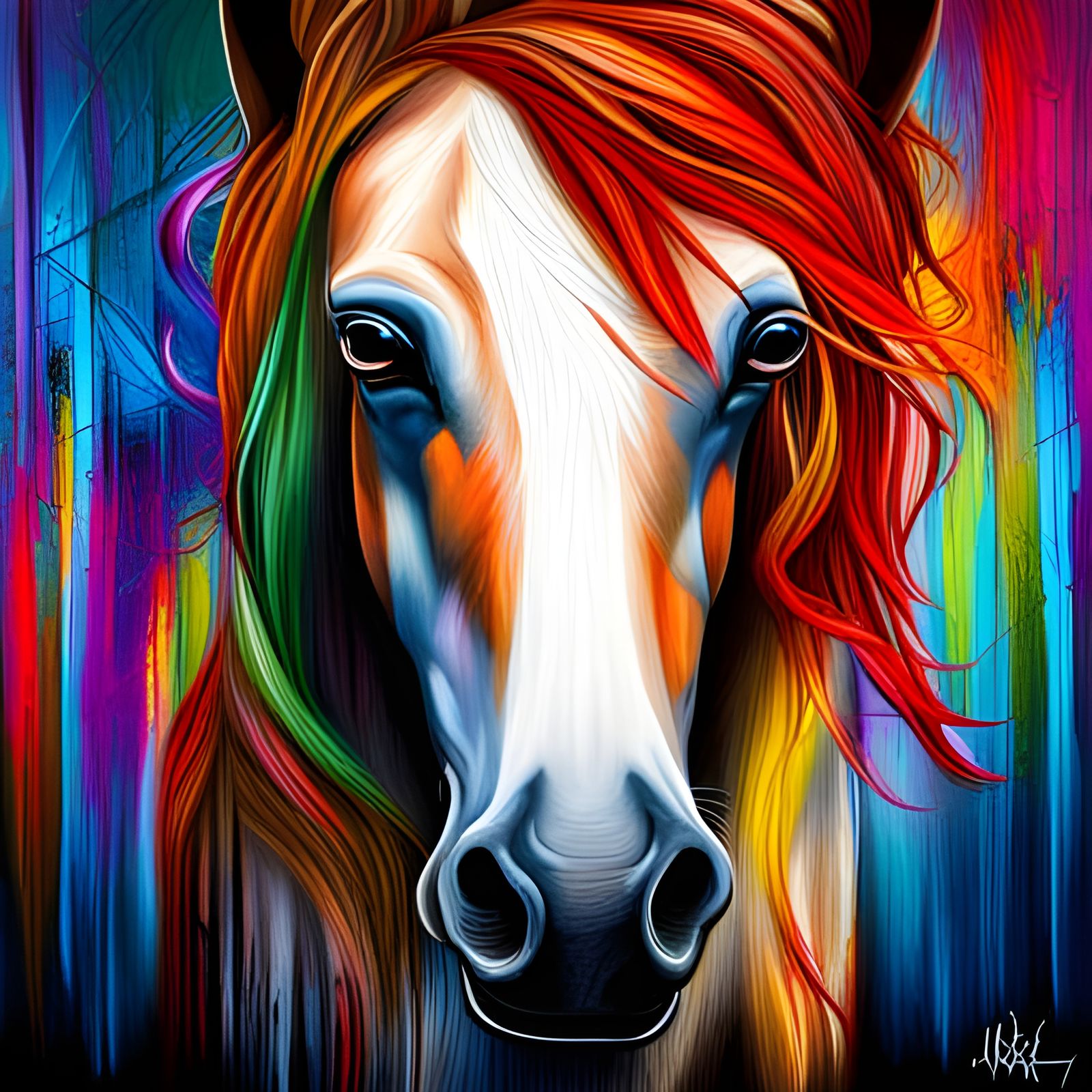 American Quarter Horse face centered