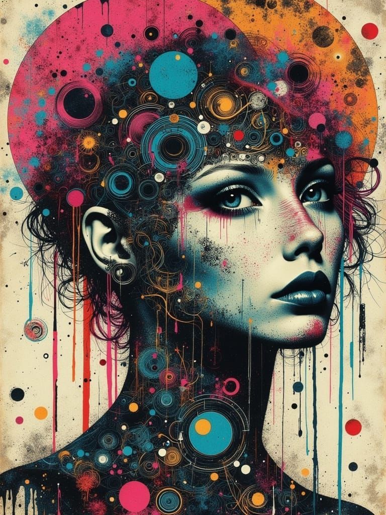 Gothic Abstract Portrait in Surreal Style