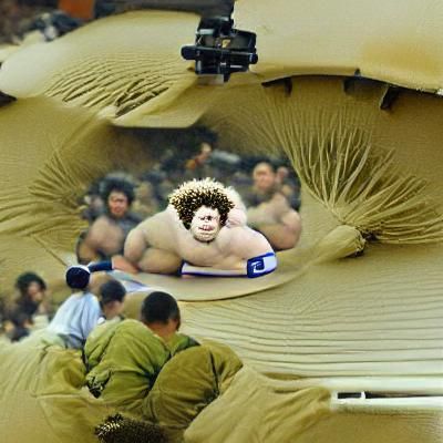 AI Image of a Sumo Wrestler with an Afro