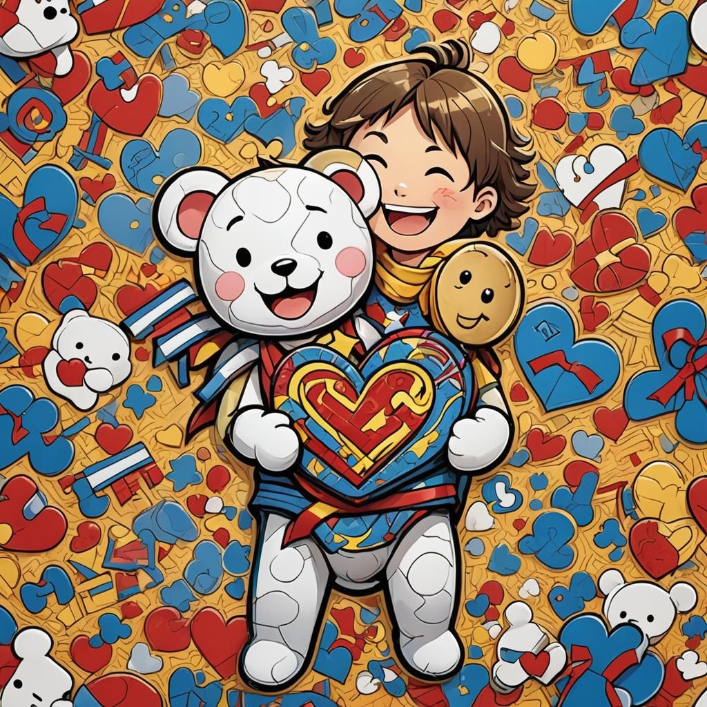 Heartfelt Mochi with Autism Awareness Ribbons