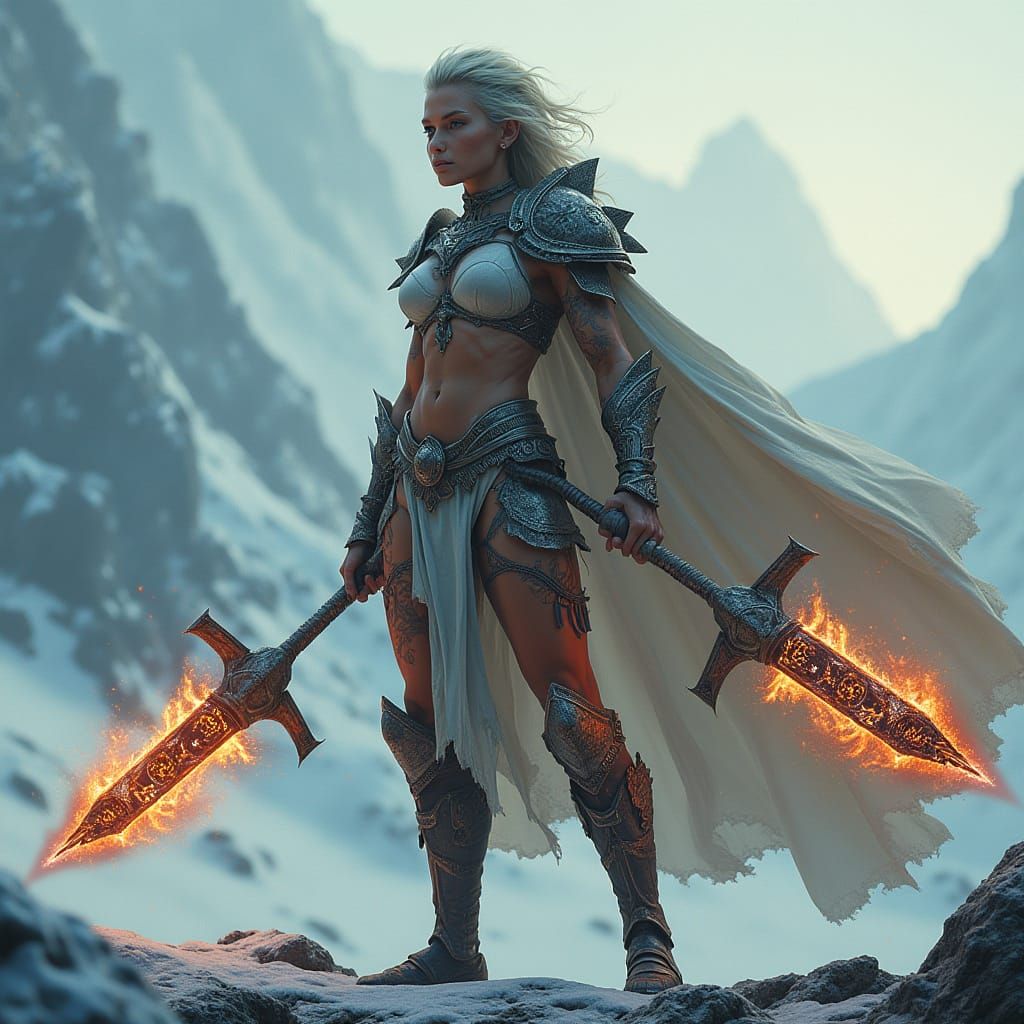 Hyperrealist Valkyrie Warrior in Battle-Ready Armor