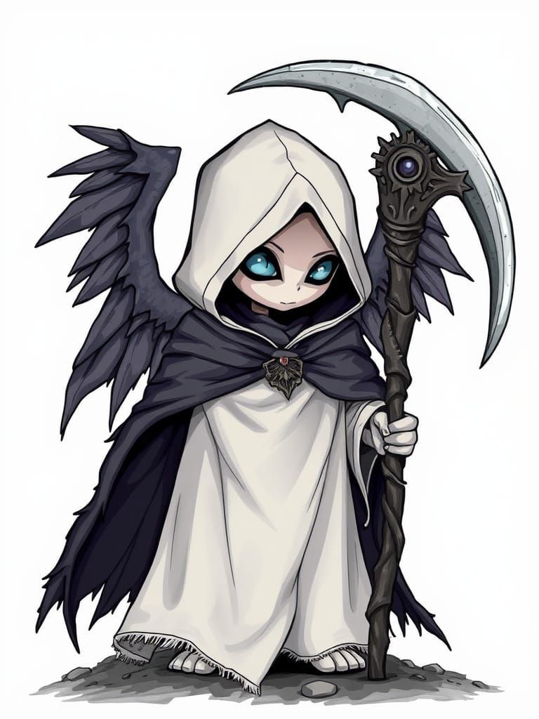 Mysterious Death Angel with Enormous Wings