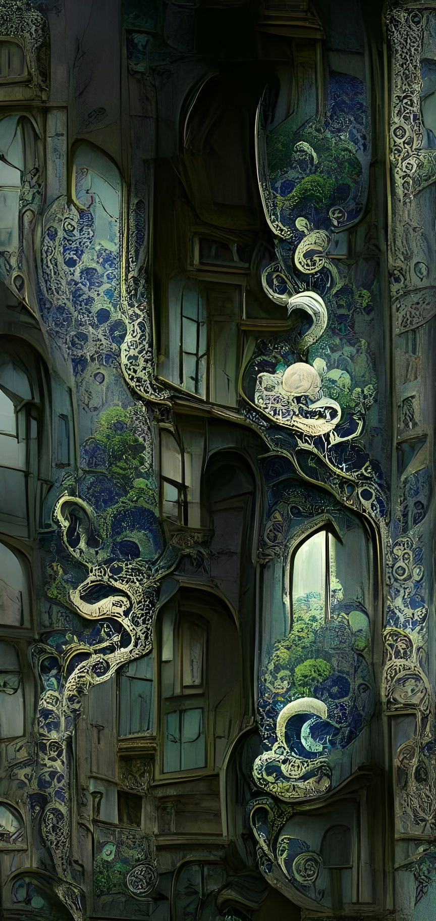 Gilded Chinese Porcelain Architecture in Pixar Style