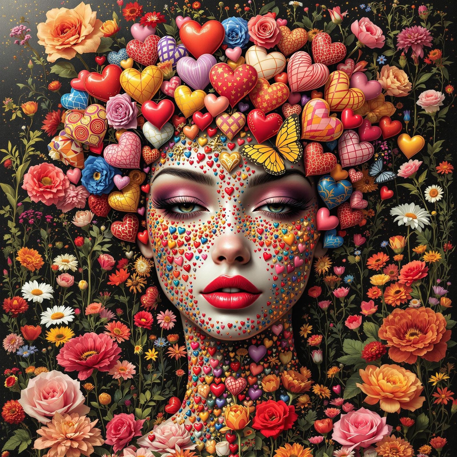 A dynamic , emoji- nouveau digital collage artwork in the st...