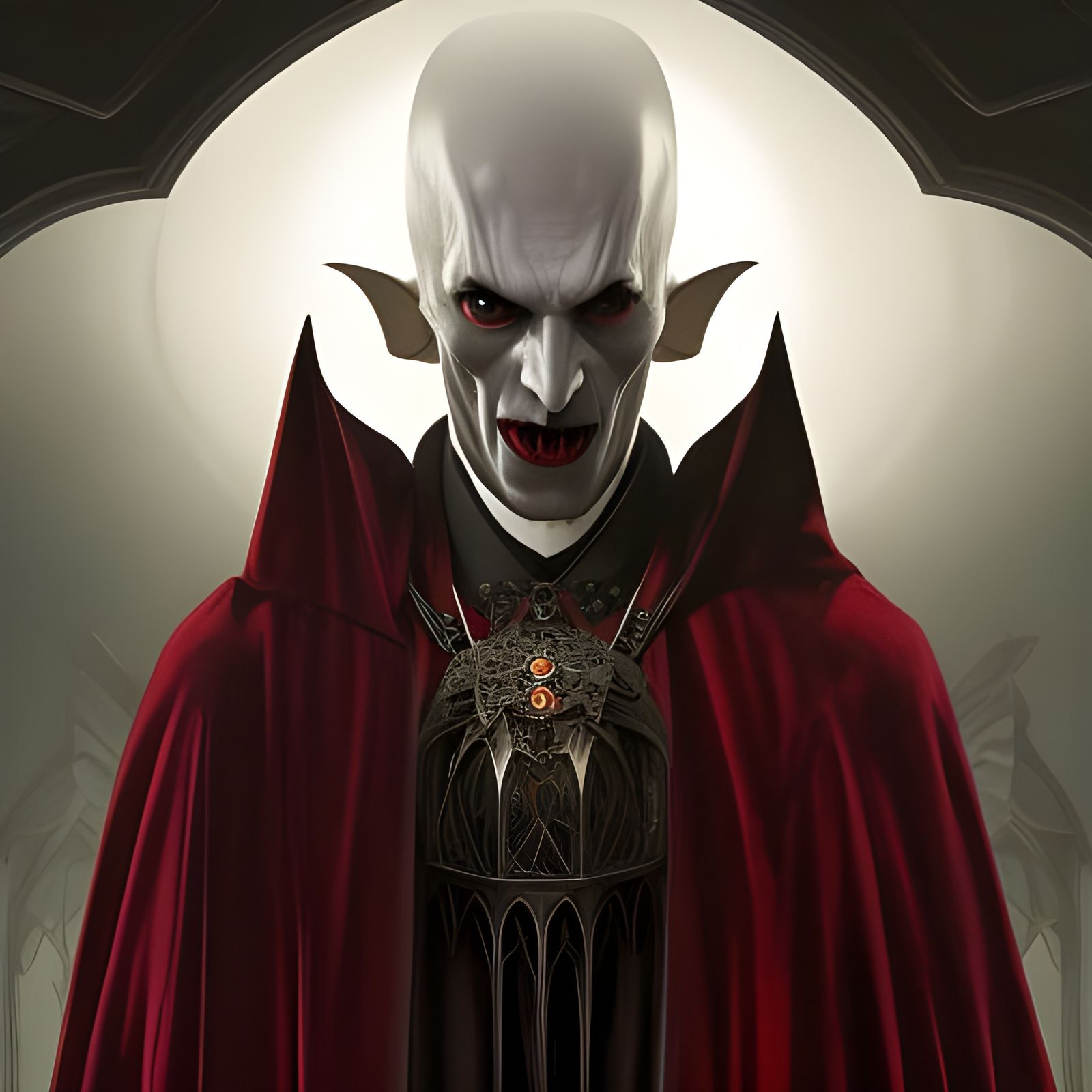 Scary Nosferatu in Gothic Crypt Portrait