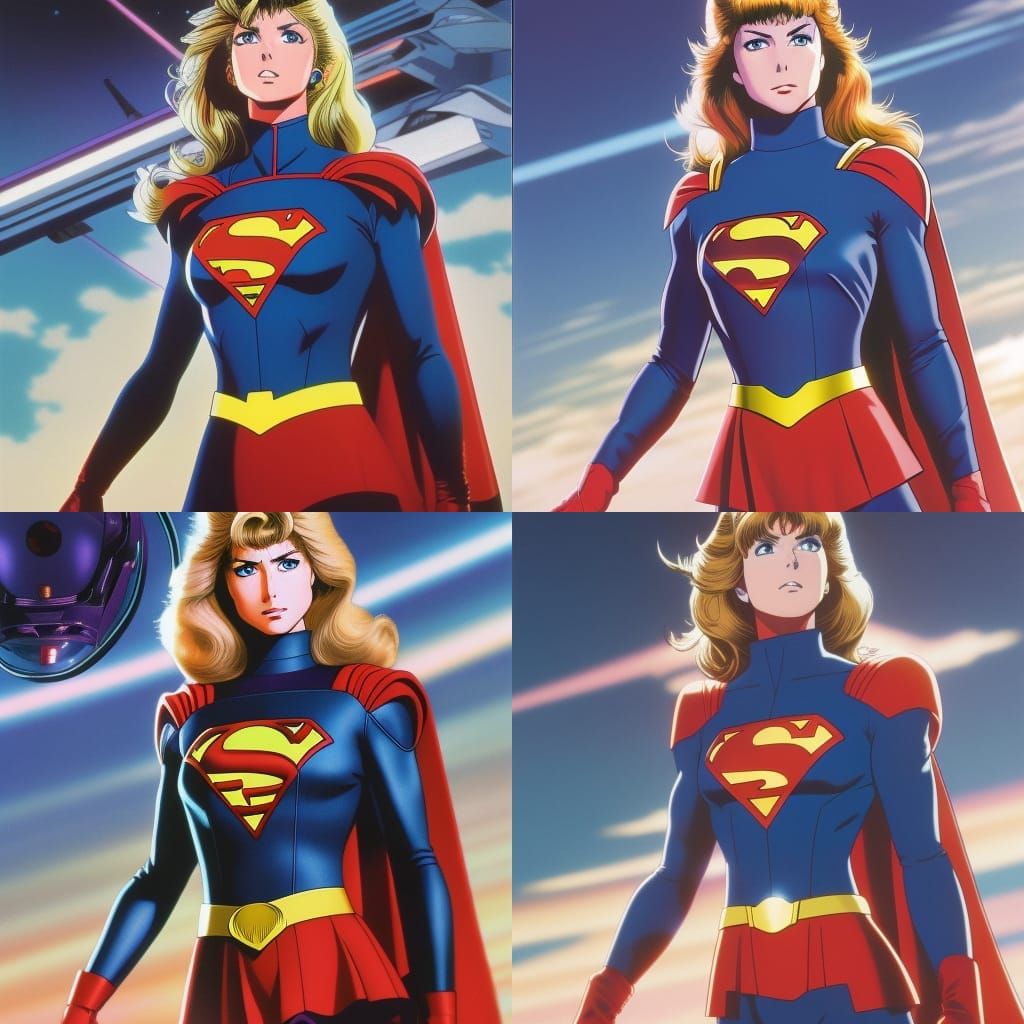 Supergirl in 80s Anime Style by Alex Ross