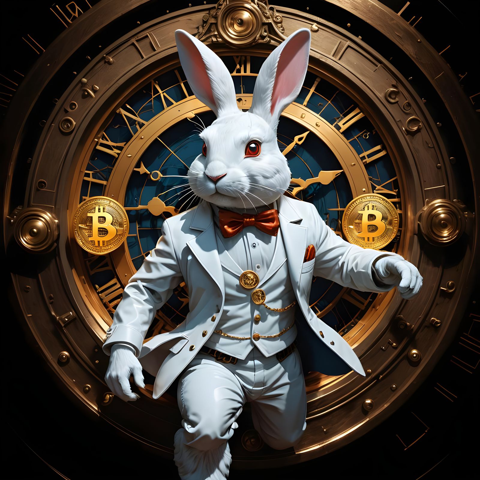 White Rabbit Chasing Bitcoin Time Portal