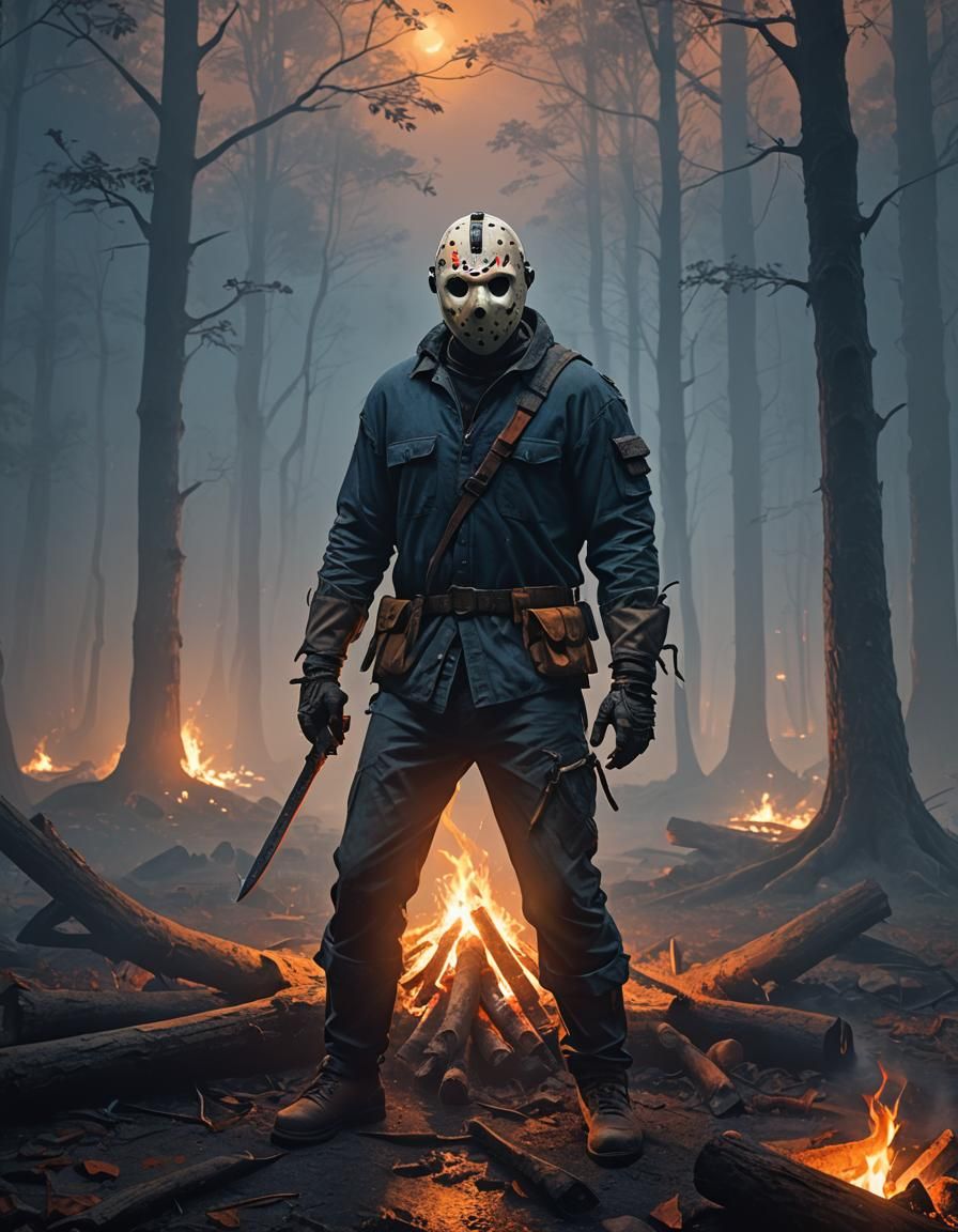 Jason Voorhees in Eerie Forest Concept Art