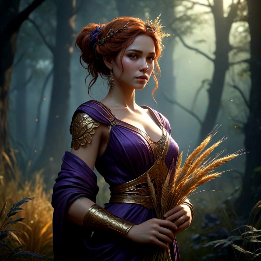 Deméter: Dark Fantasy Masterpiece in Vibrant Hues