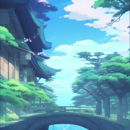 Anime Key Visual in Studio Ghibli Style