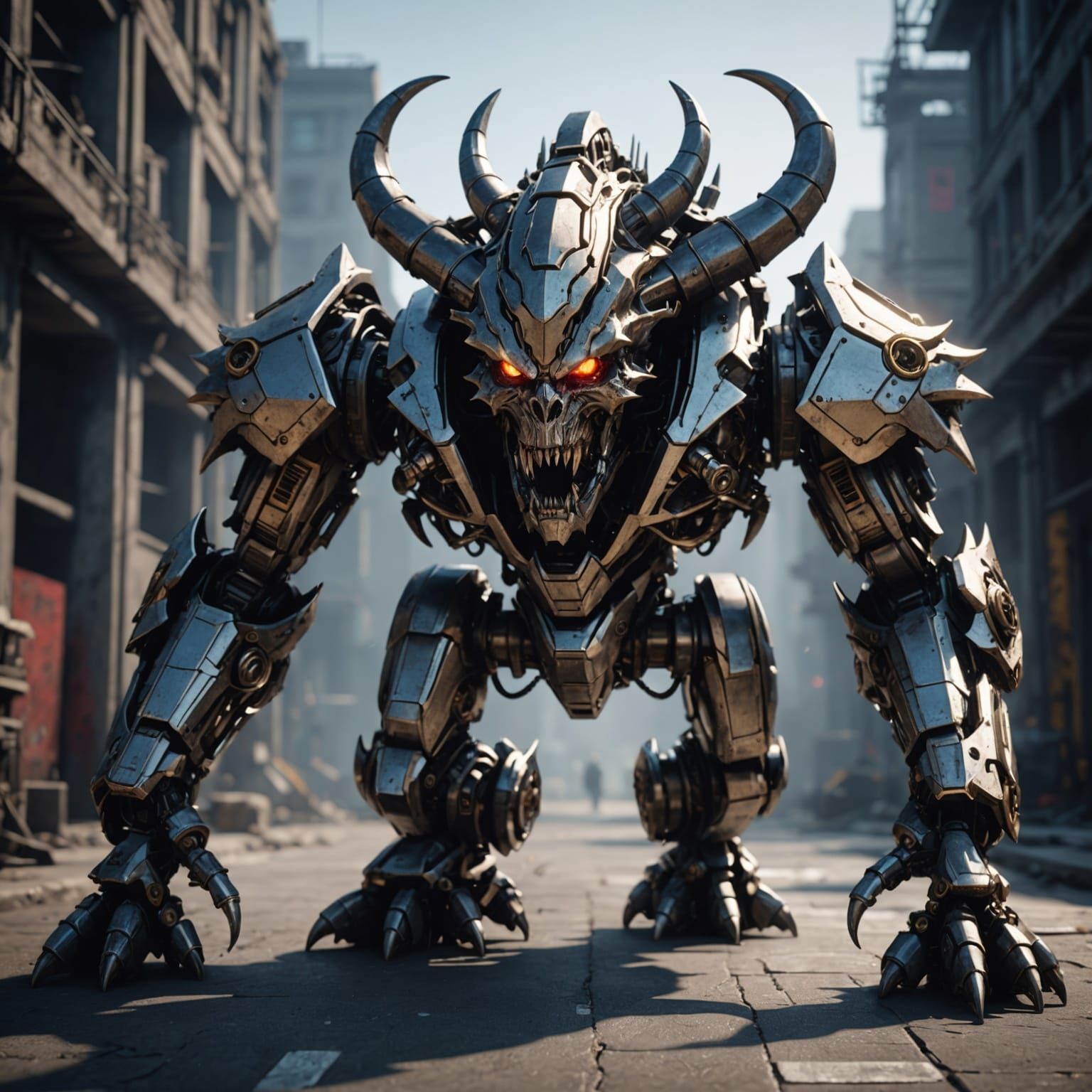 Sci-Fi Demon Creature with Intricate Mech Details