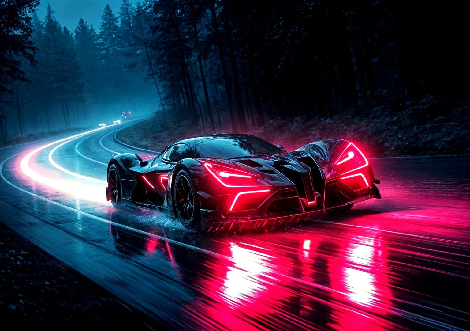 Tron Legacy Supercar on Haunted Highway