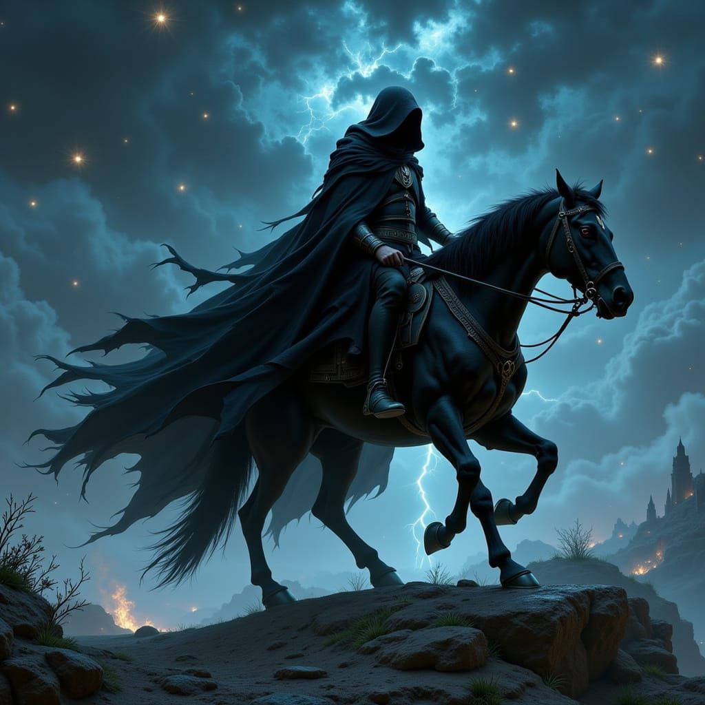 Nótt the Jötunn Rides Under a Starless Sky