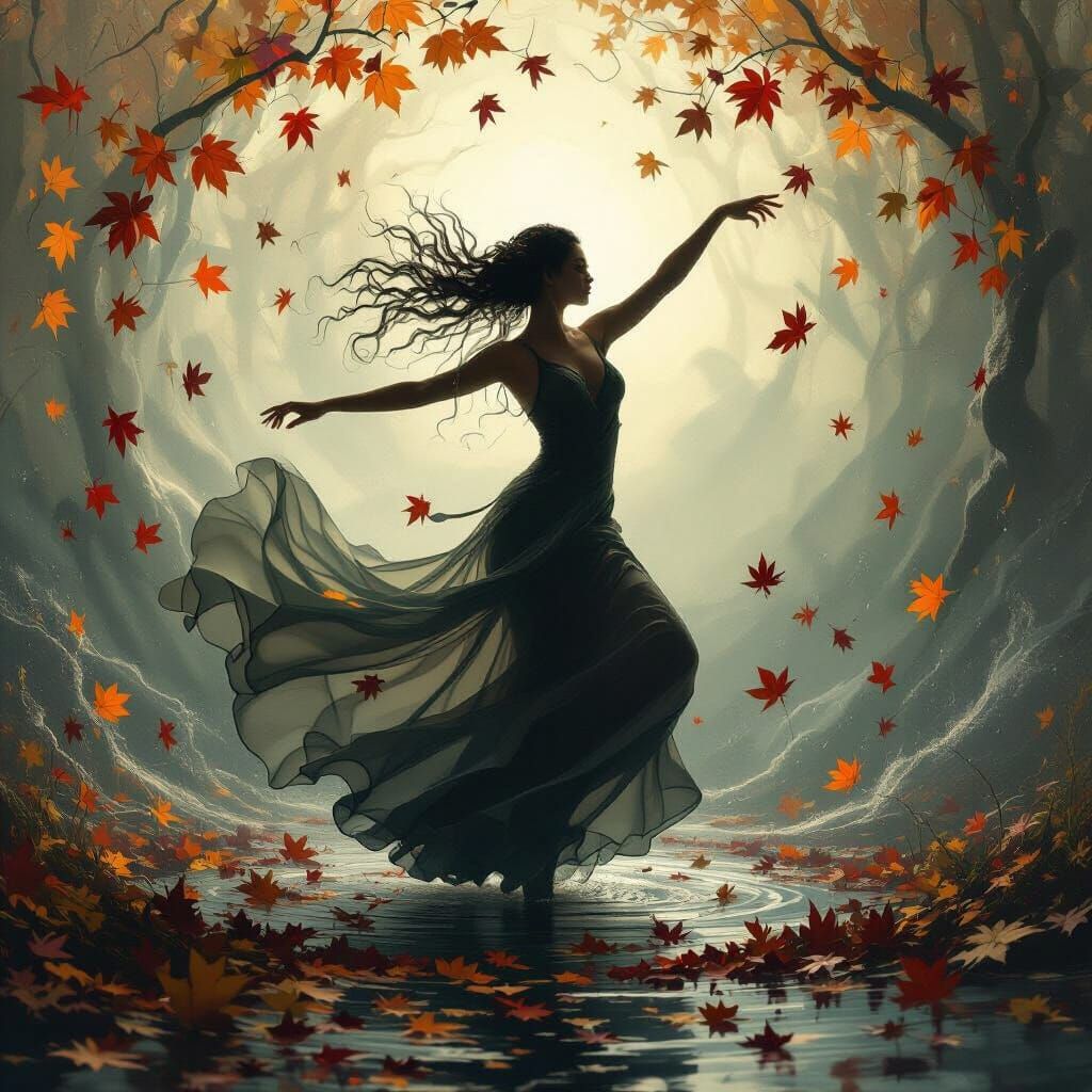 Ethereal Nature Dancer in Digital Painting Style