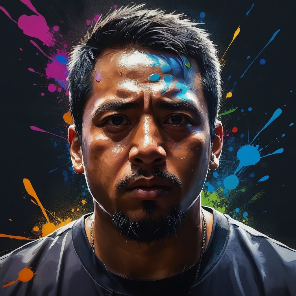 Hyperrealistic Portrait in Splash Art Style