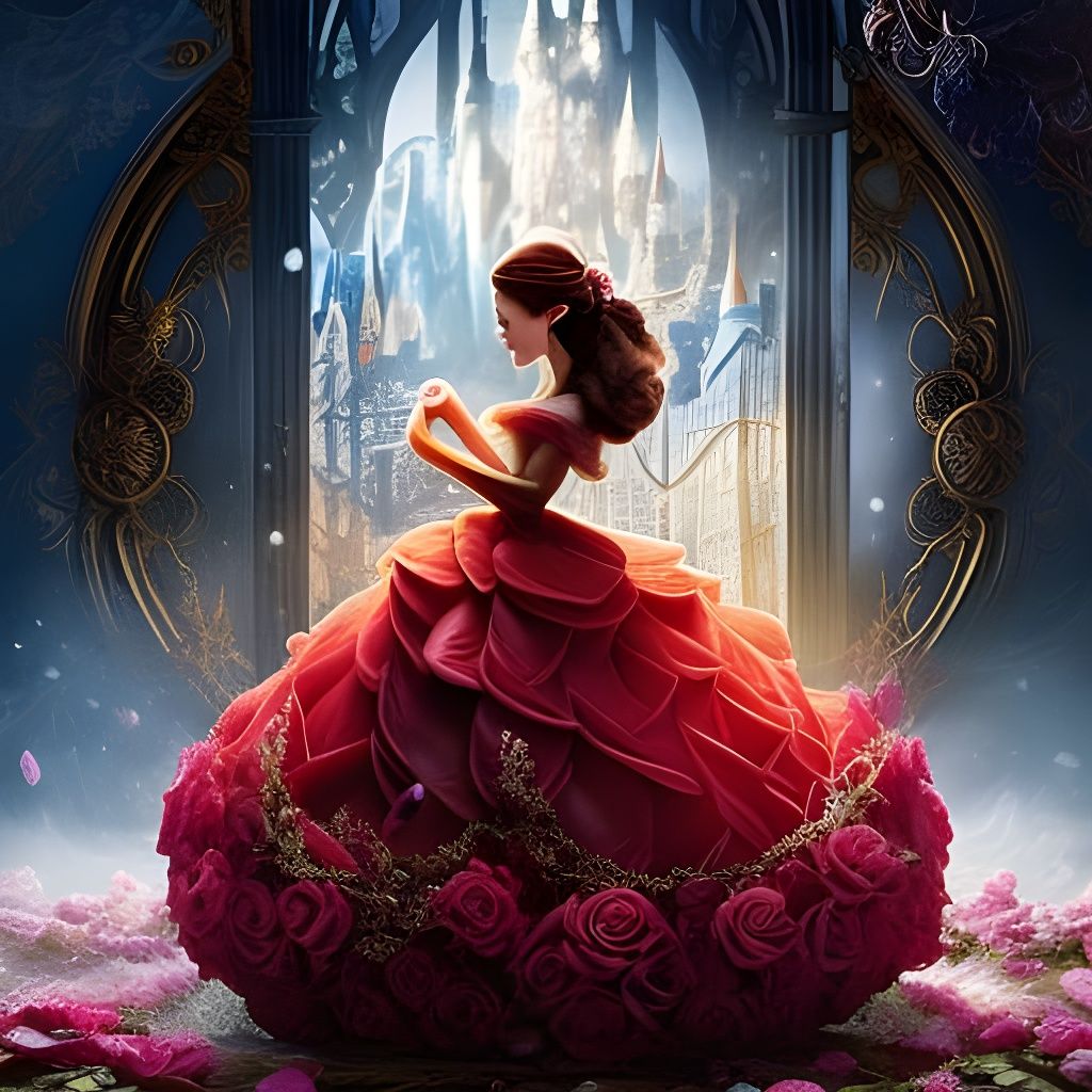 Enchanted Beauty and the Beast Rose Portrait