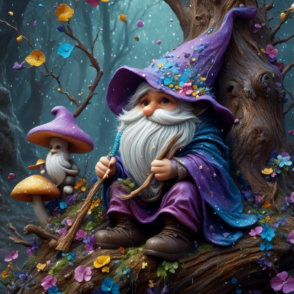 Wizard Gnome Portrait in Fantasy Realism Style