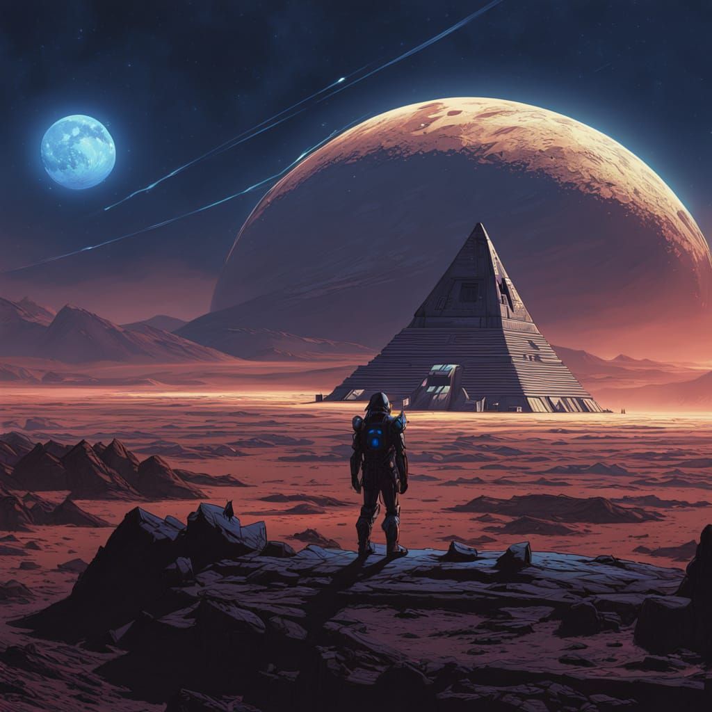 Ancient Pyramid Illuminated by Alien Portal