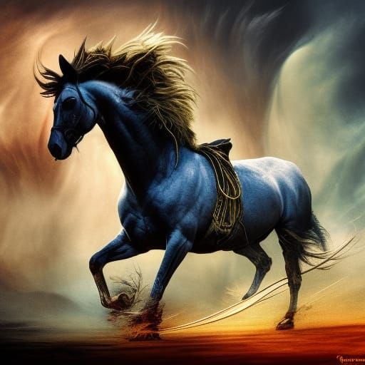 Horses Power Metal Album Cover in Havancsák Style