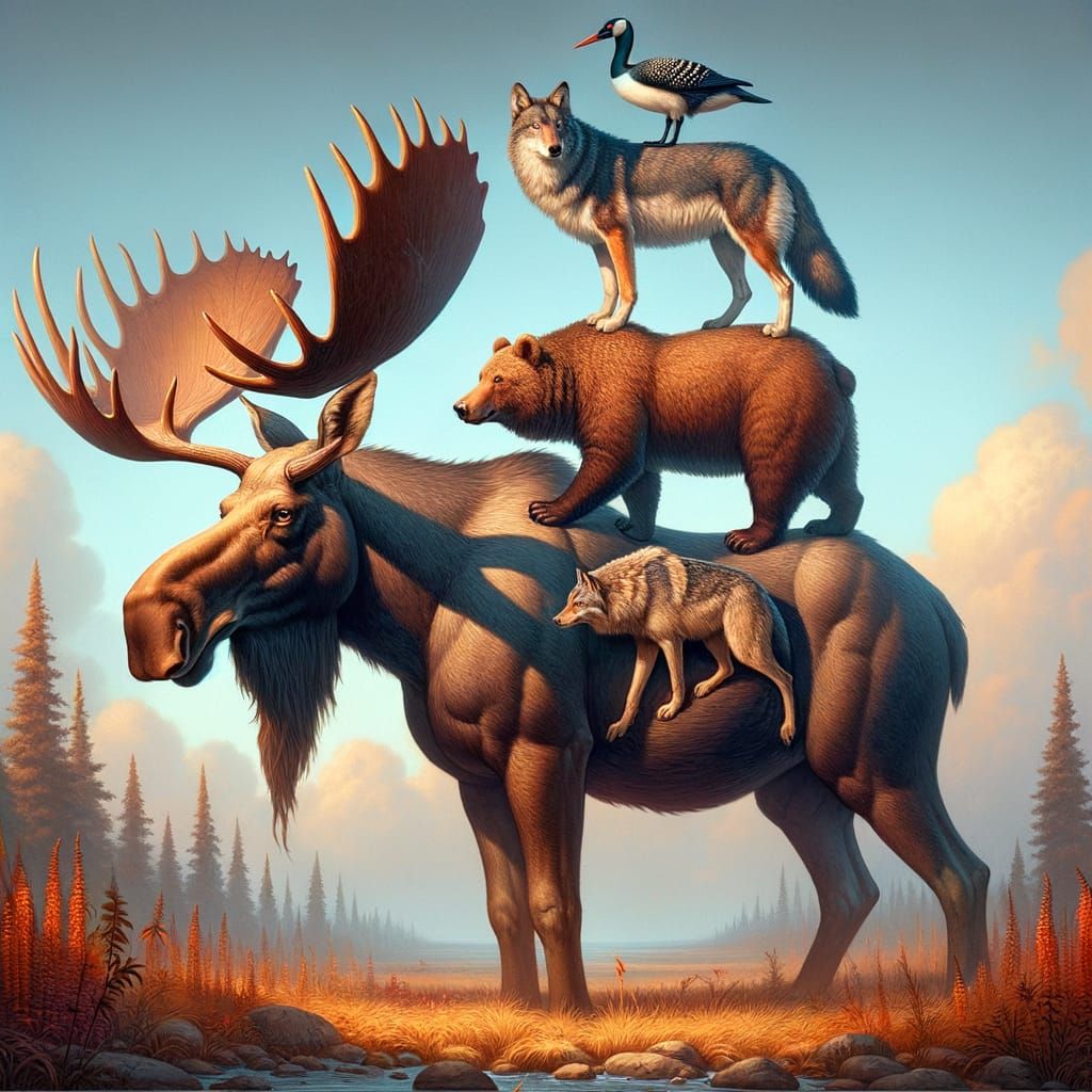 Fantasy Animal Tower in Concept Art Style