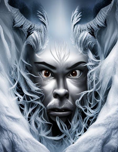 Icy Demonic Face Close-up