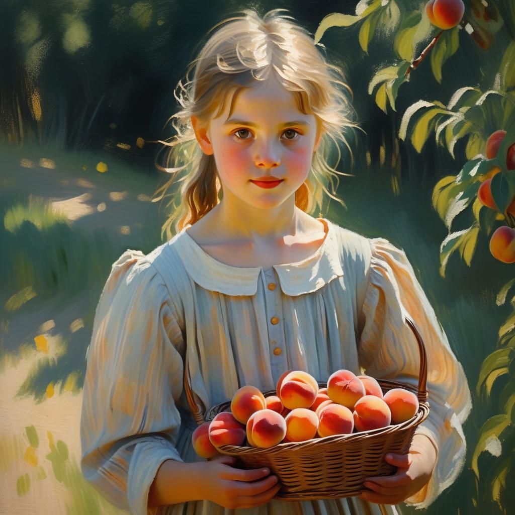 Gentle Summer Portrait in Impressionist Style