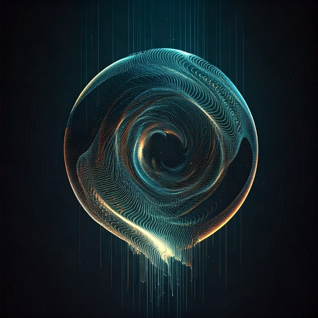 Surreal Neon Dreamscape in Volumetric Display