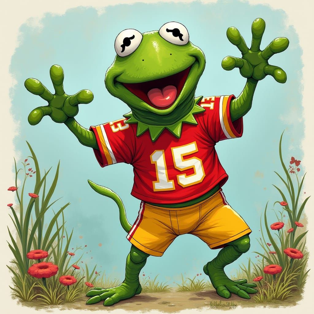 Muppet-Inspired Aquatic-Terrestrial Hybrid Wears Chiefs Jers...