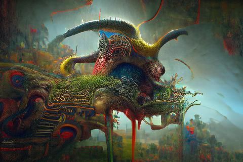 Ancient God and his entourage