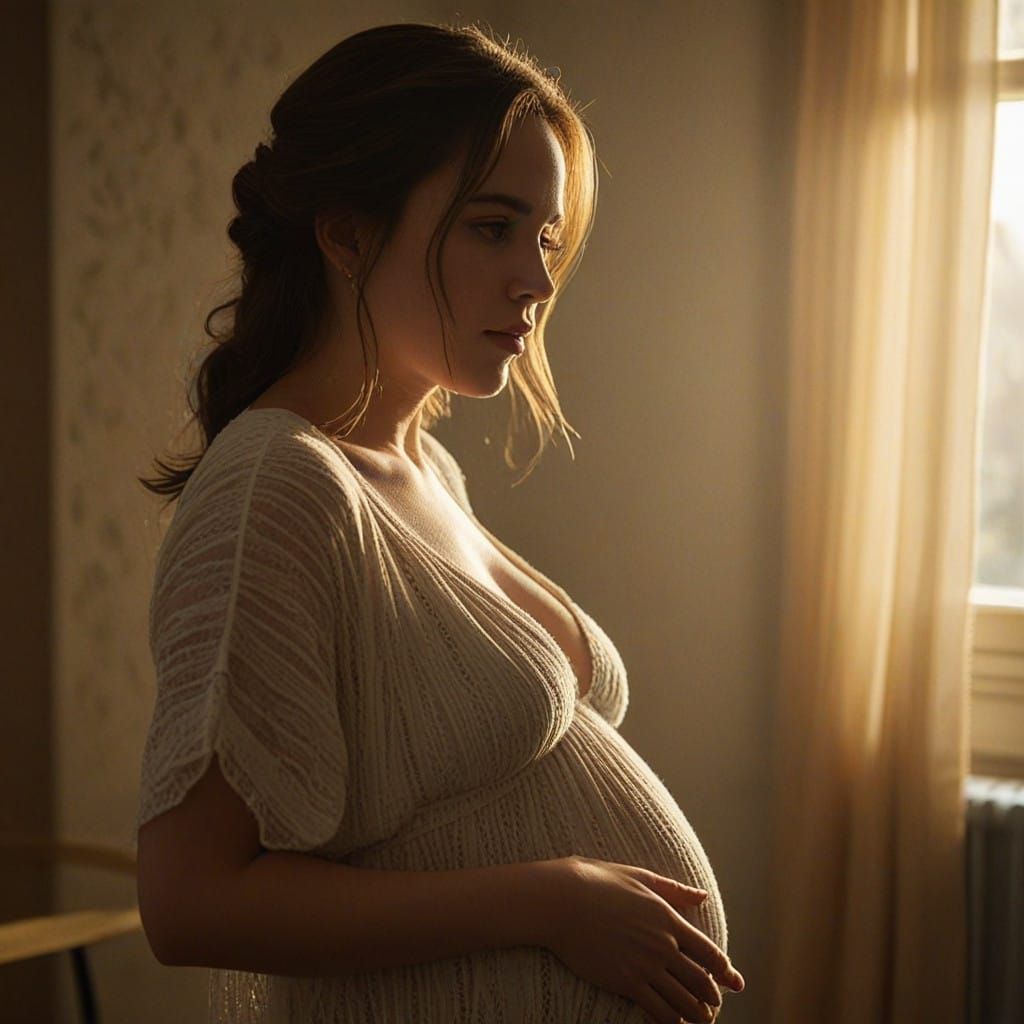 Classical Hollywood Portrait of a Pregnant Woman