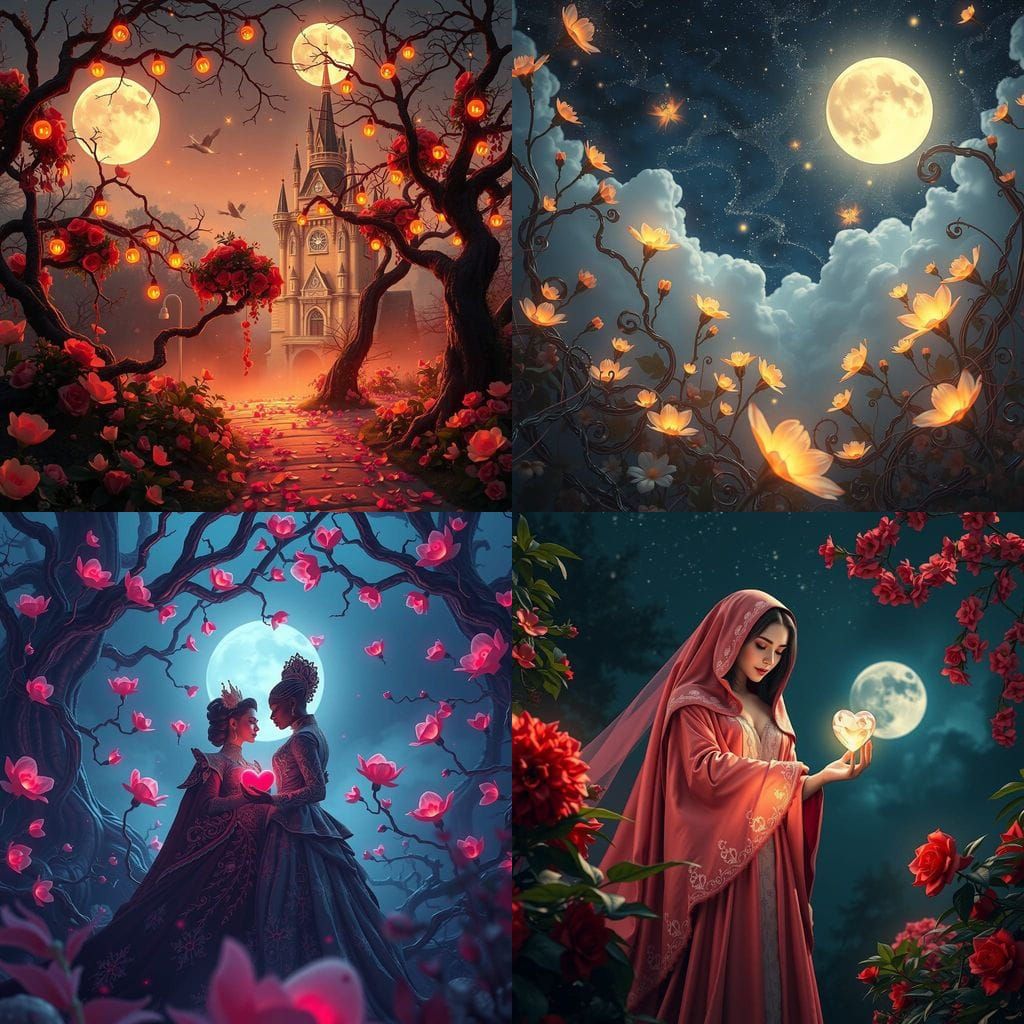 Ethereal Valentine Fantasy Scene in Unreal Engine 5 Style