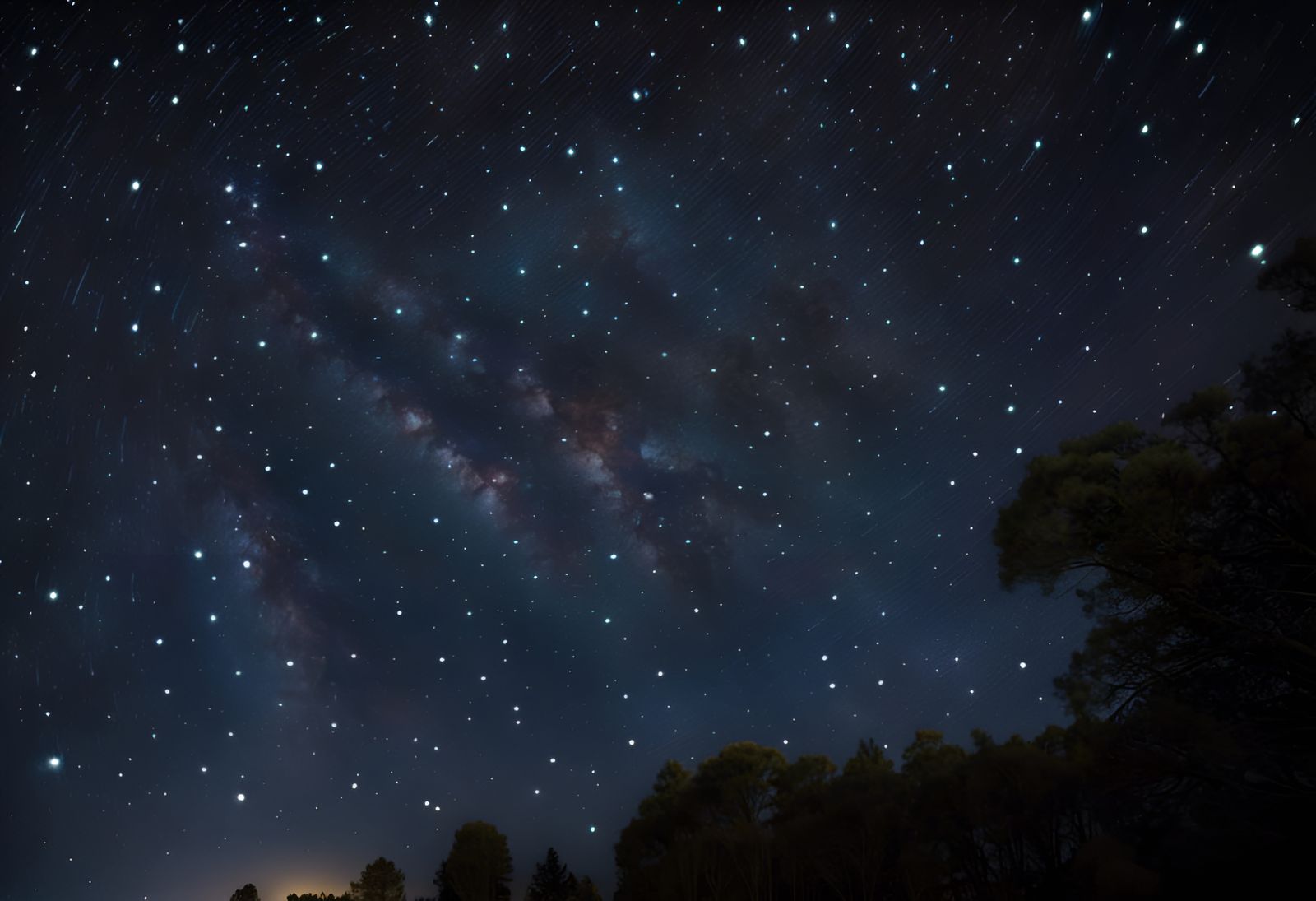 Colorful Night Sky with Shooting Stars
