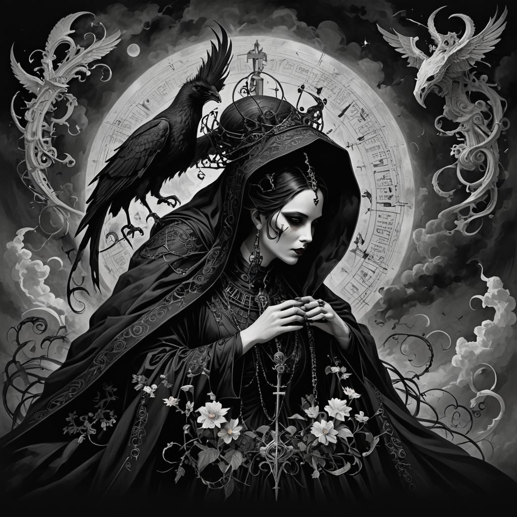 Gothic Demon Queen Muse Emerging from Dreams