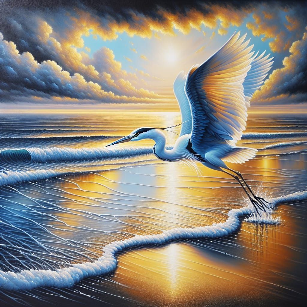 Acrylic oil painting airbrushed slightly textured soft brush...