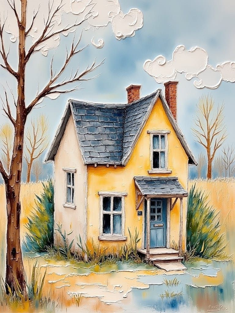 Enchanting Victorian Dollhouse in Whimsical Watercolor Style