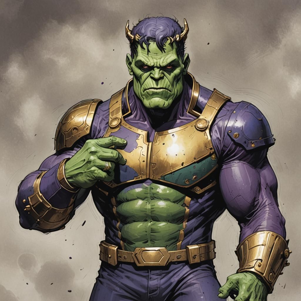 Frankenstein's Monster Cosplays as Thanos