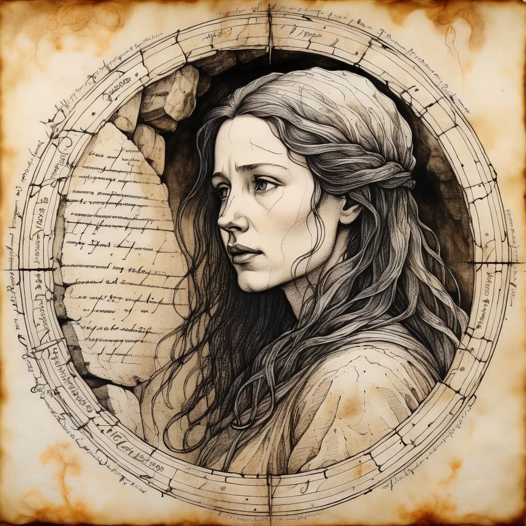 Claire Fraser in Stone Circle: Renaissance Drawing