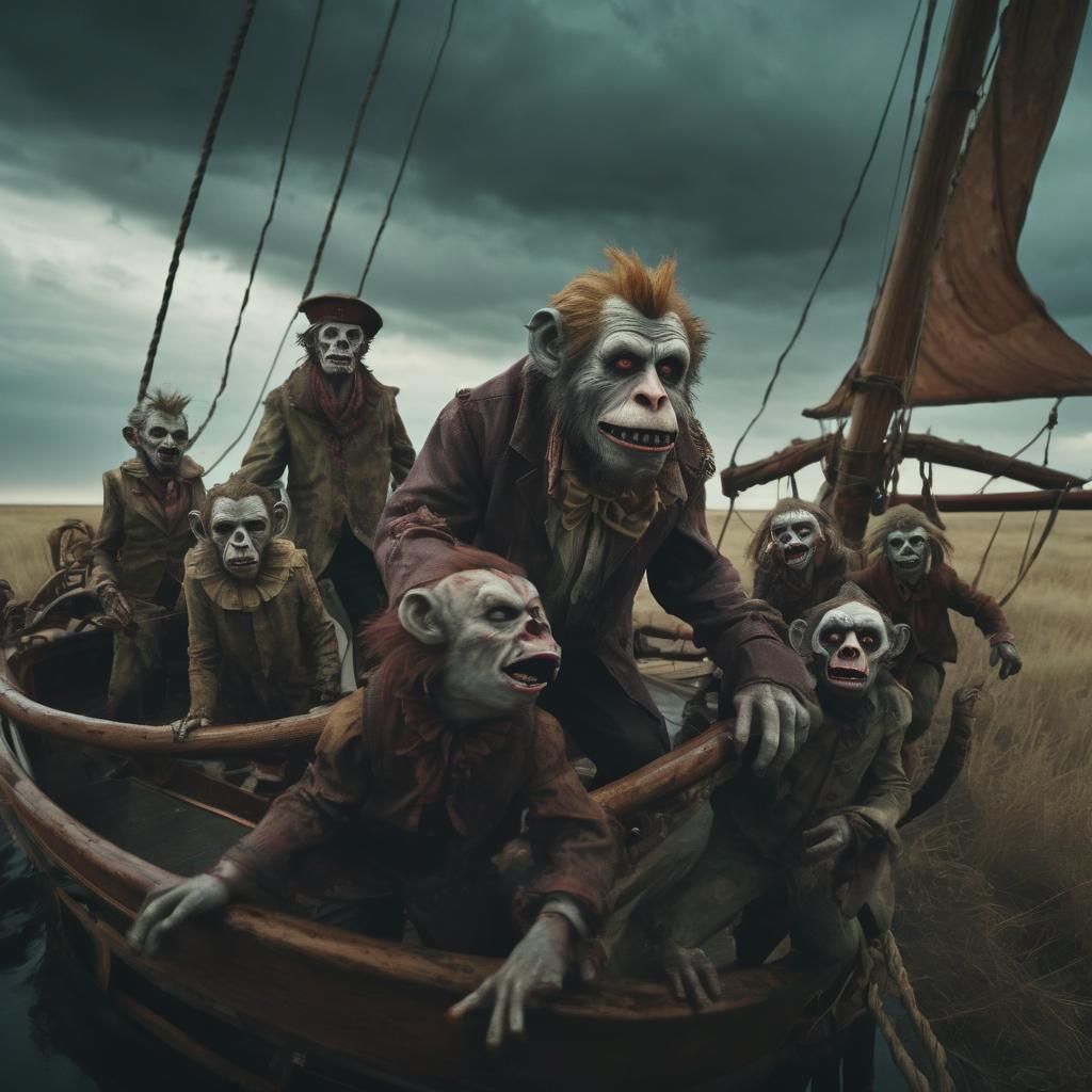 Zombie Monkey Clown Family's Prairie Journey