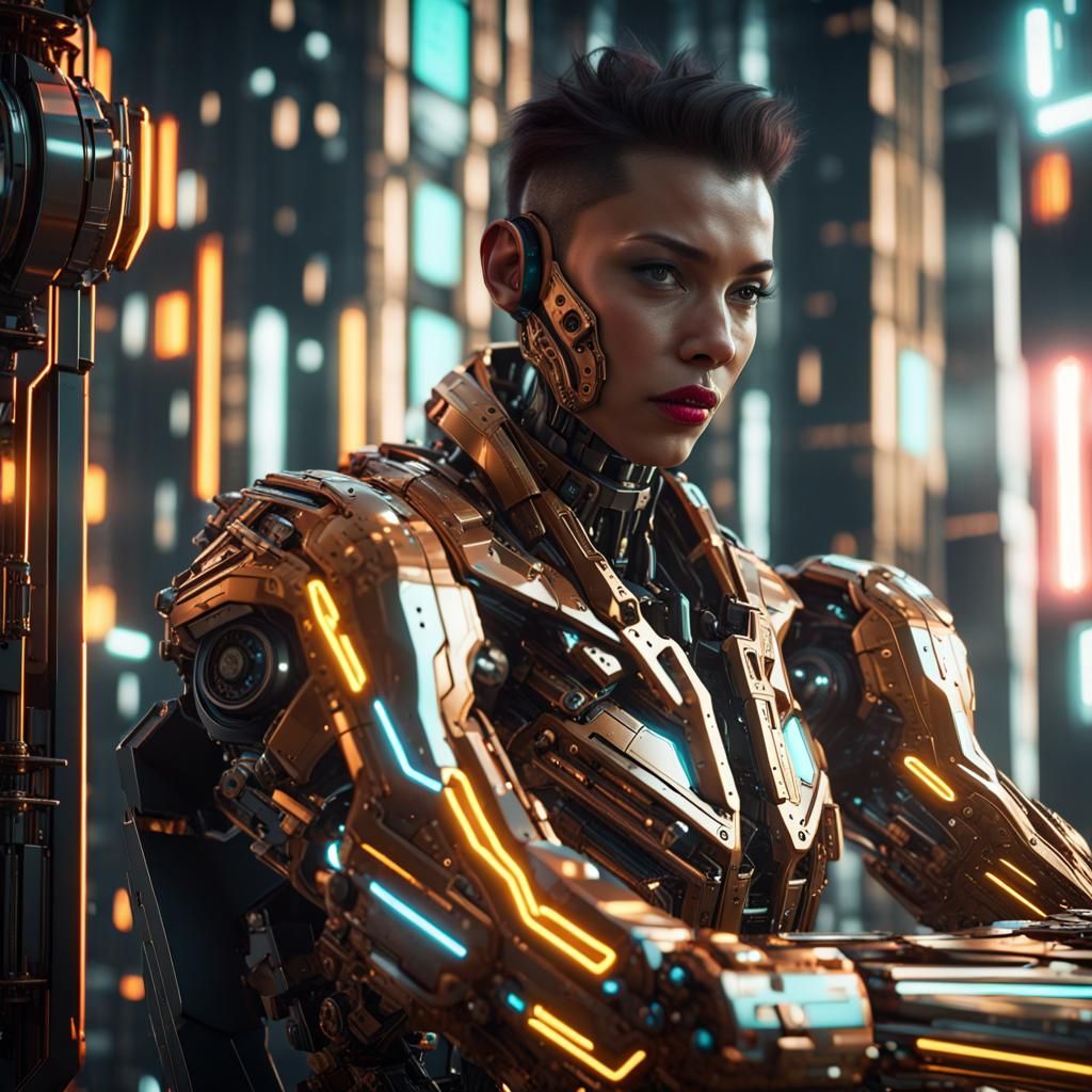 Cyberpunk Billionaire in Futuristic Posh Setting