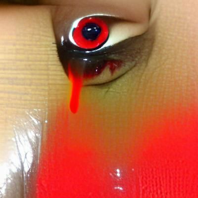 Intense Close-Up of a Blood-Red Eye