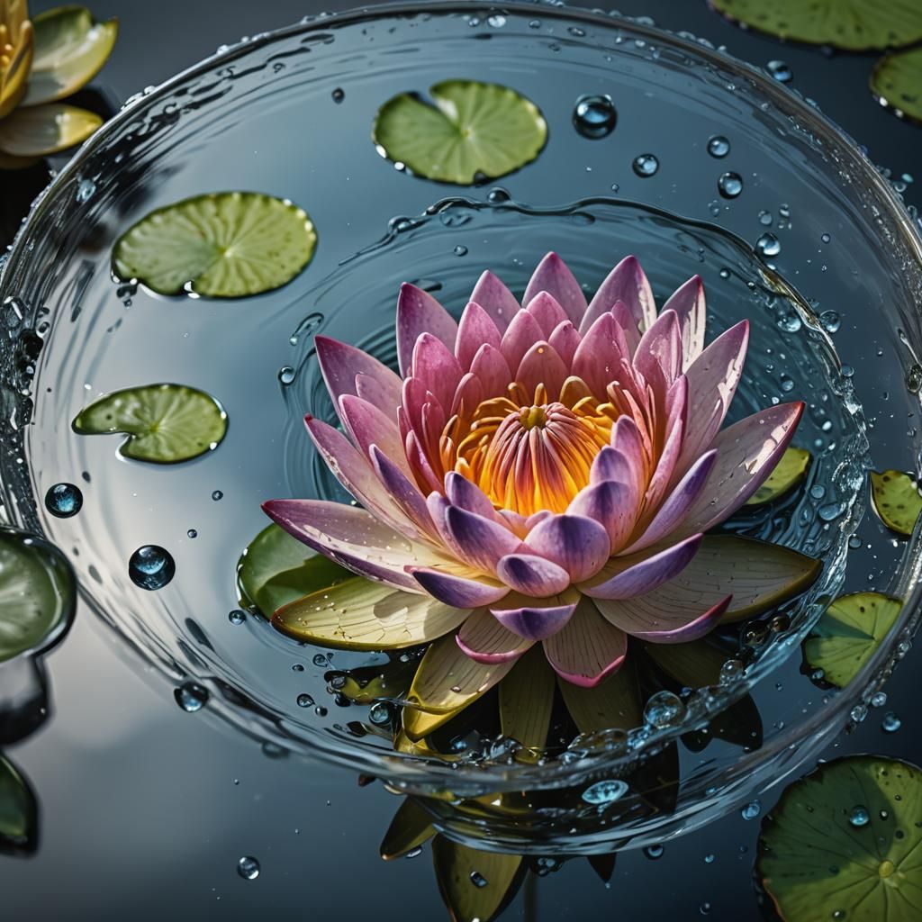 Surreal Water Lily Macro Photography in Vivid Colors