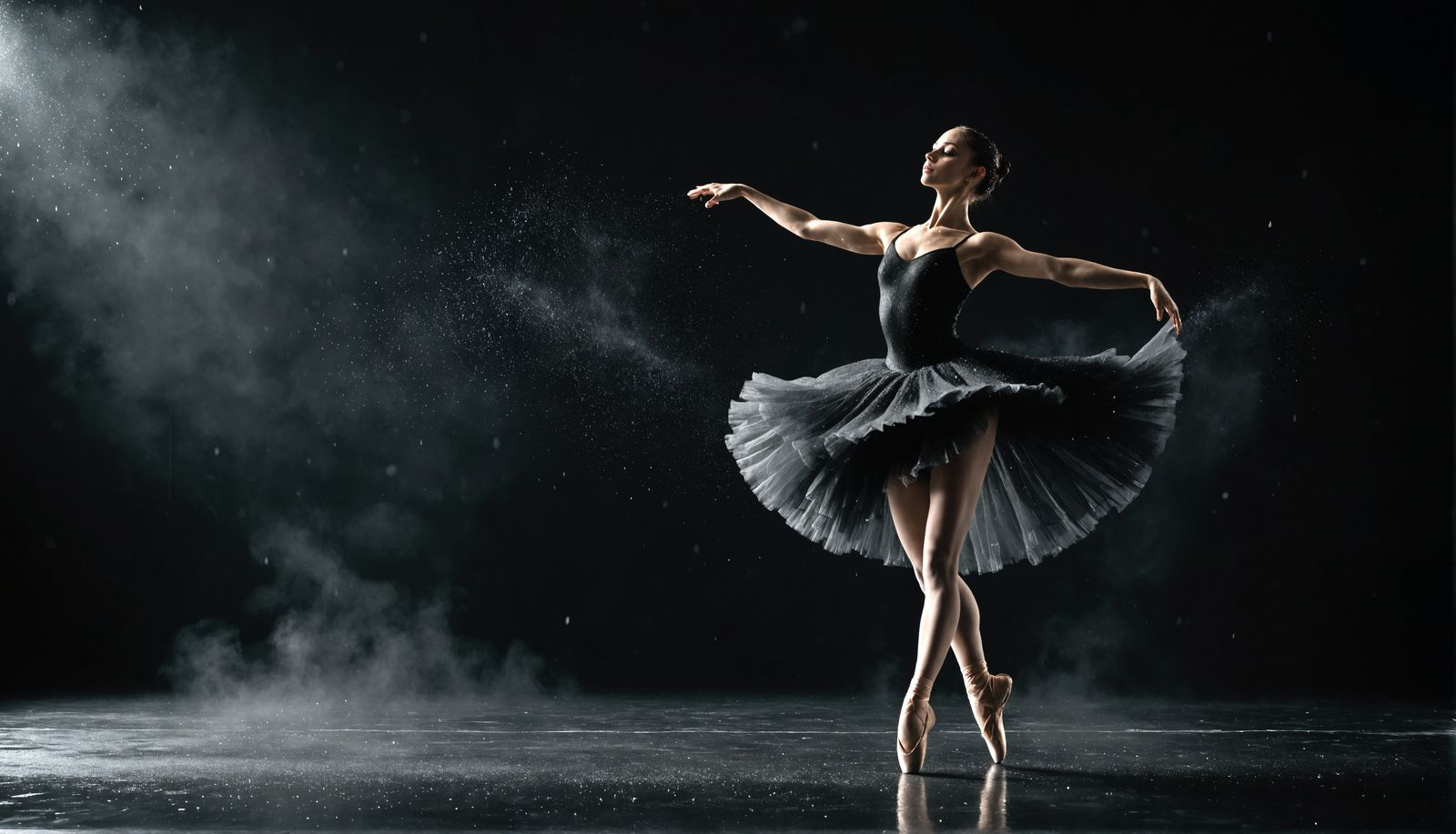 Gothic Ballerina Dances in Rain, Cinematic Film Still