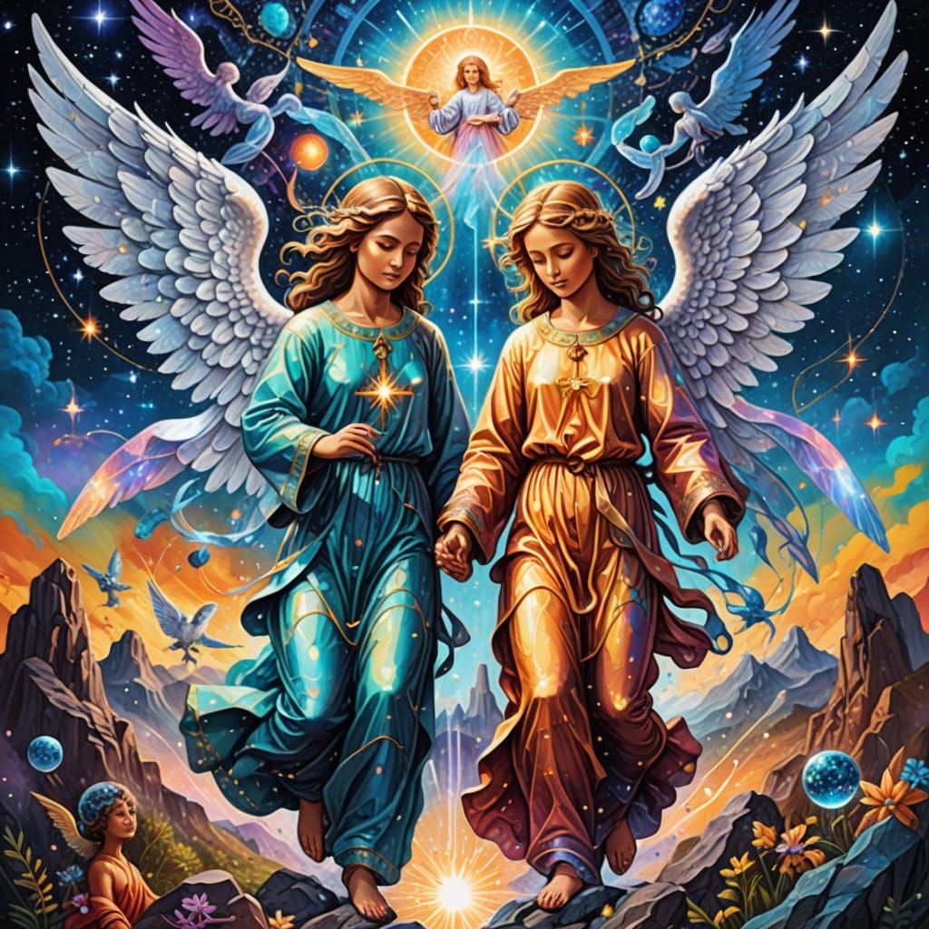Angelic Assistance: Holographic Cosmic Illustration