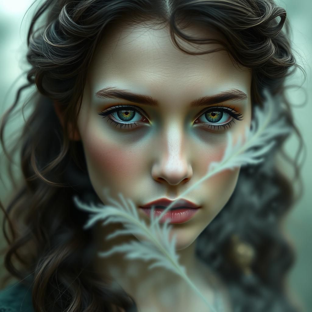 Enigmatic Half-Elf Portrait in Ethereal Forest